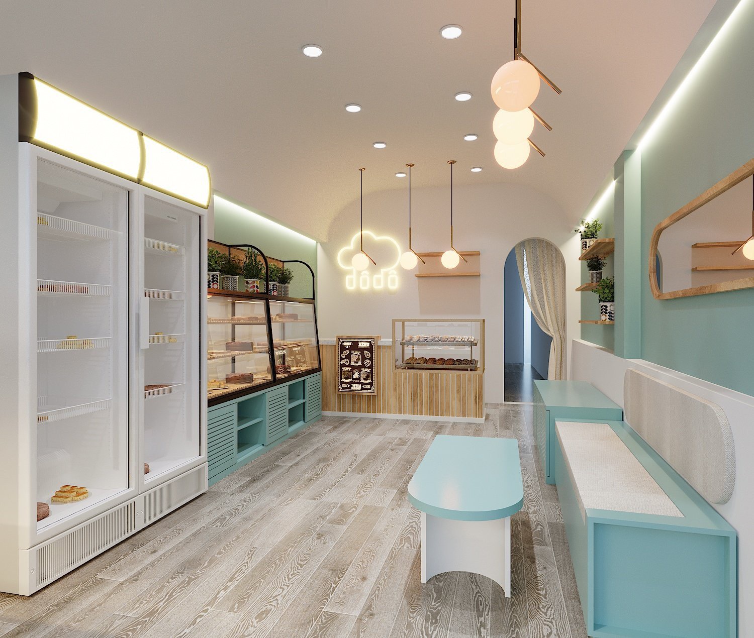 Mẫu thiết kế cửa hàng bánh ngọt dễ thương Mẫu thiết kế cửa hàng bánh ngọt dễ thương