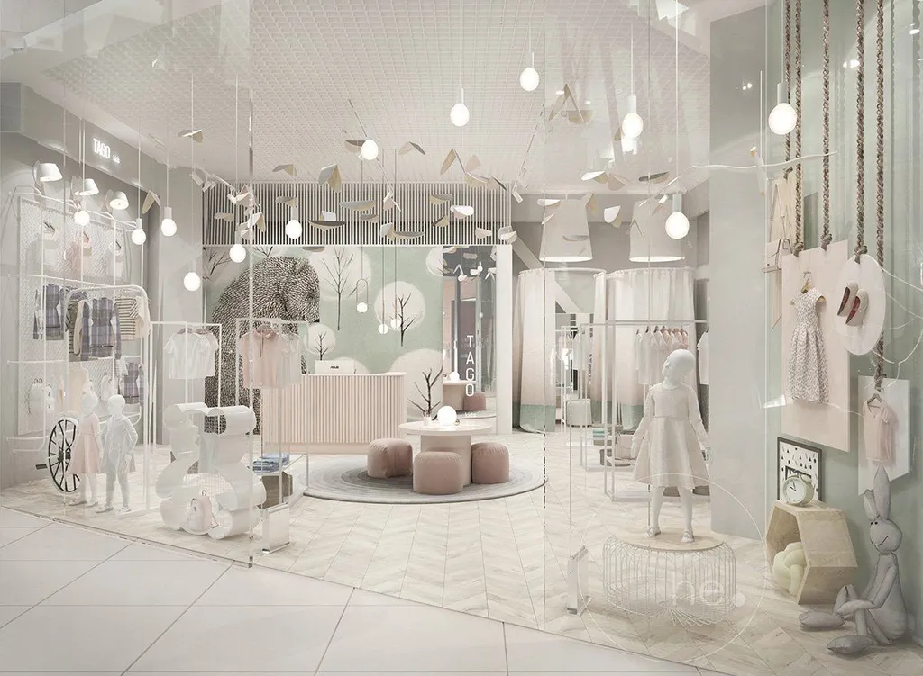 Mẫu thiết kế shop thời trang trẻ em hiện đại Mẫu thiết kế shop thời trang trẻ em hiện đại