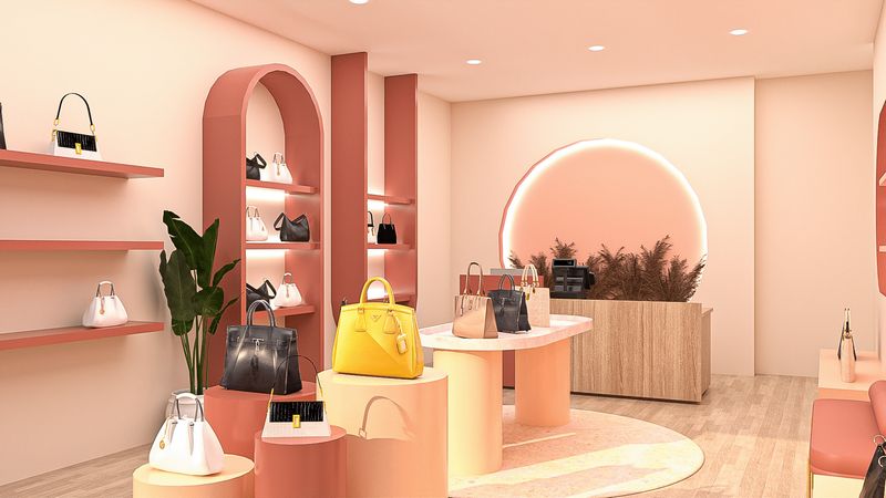 Thiết kế shop túi xách tối giản