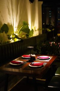 Góc nhà hàng BBQ Rooftop view thành phố siêu chill