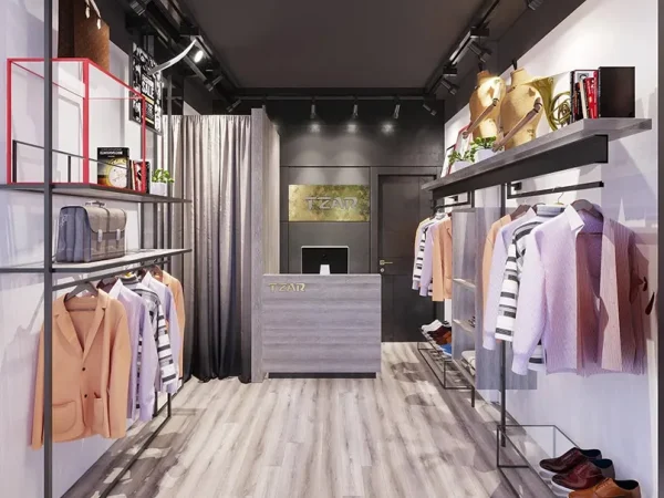 Mẫu showroom quần áo nam phong cách Châu Âu của Anh Hùng tại Quận 9