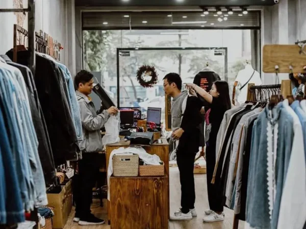 Mẫu thiết kế cửa hàng thời trang nam vintage của Anh Sơn tại Quận 5