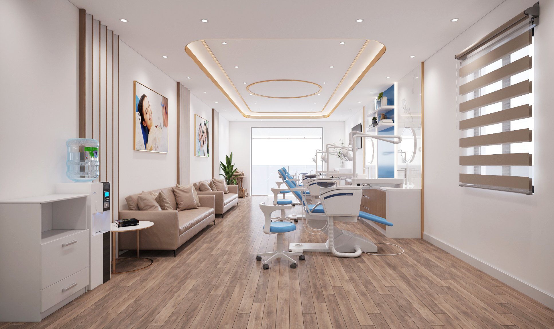 Mẫu thiết kế phòng khám nha khoa diện tích nhỏ 50m2 Mẫu thiết kế phòng khám nha khoa diện tích nhỏ 50m2