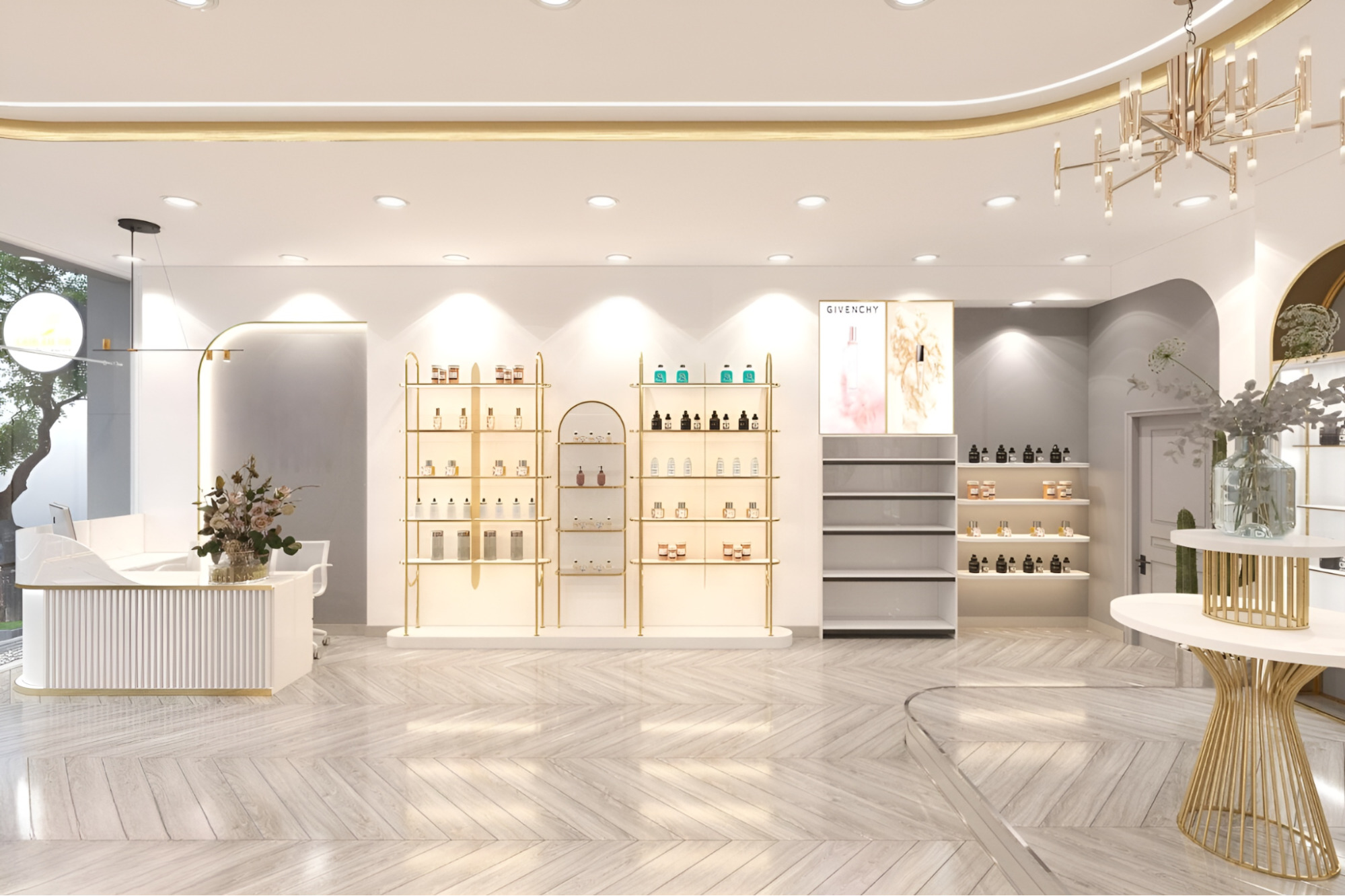 Mẫu thiết kế showroom nước hoa Luxury của Chị Thu tại Quận 10