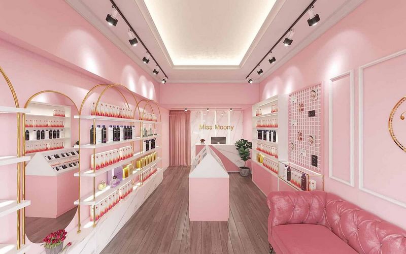Thiết kế shop mỹ phẩm nhỏ xinh