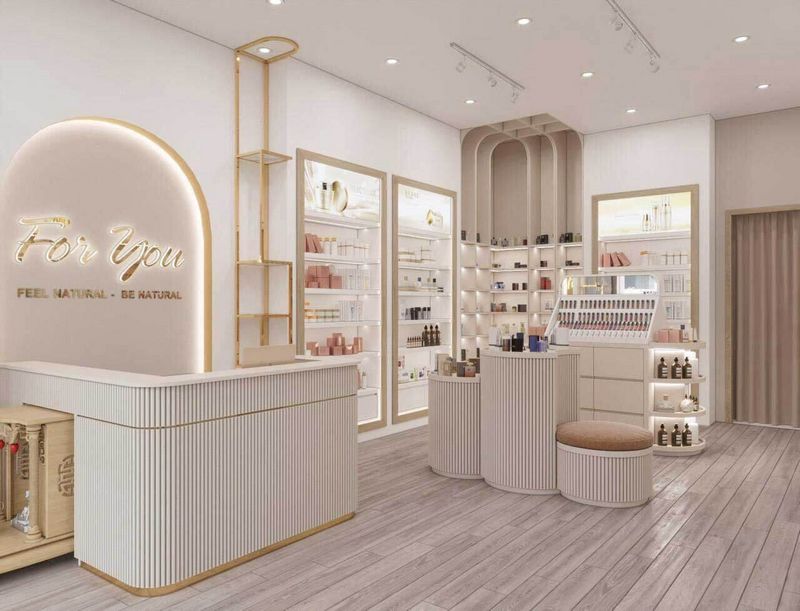 Thiết kế shop mỹ phẩm theo kiểu hiện đại