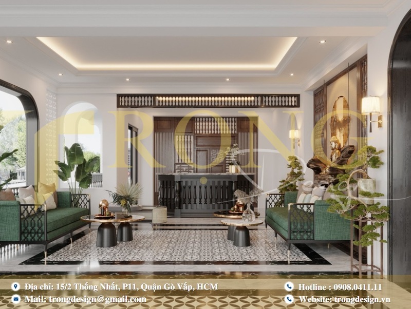 Thiết kế biệt thự Indochine kết hợp giữa nét đẹp Á Đông và phương Tây cổ điển