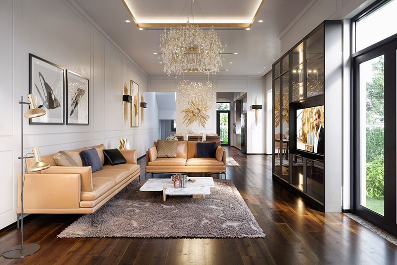 Thiết kế phòng khách cho người mệnh Thổ