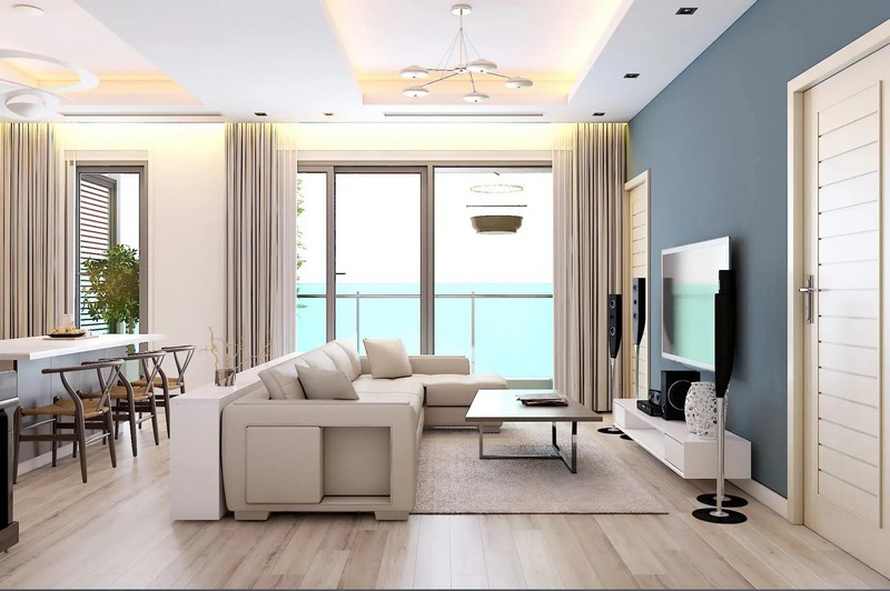 Thiết kế phòng khách cho chung cư 1 phòng ngủ