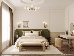 8 Thiết kế thi công phòng ngủ căn hộ The River Thủ Thiêm phong cách Parisian Chic | Trọng Design