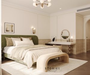 8.1 Thiết kế thi công phòng ngủ căn hộ The River Thủ Thiêm phong cách Parisian Chic | Trọng Design