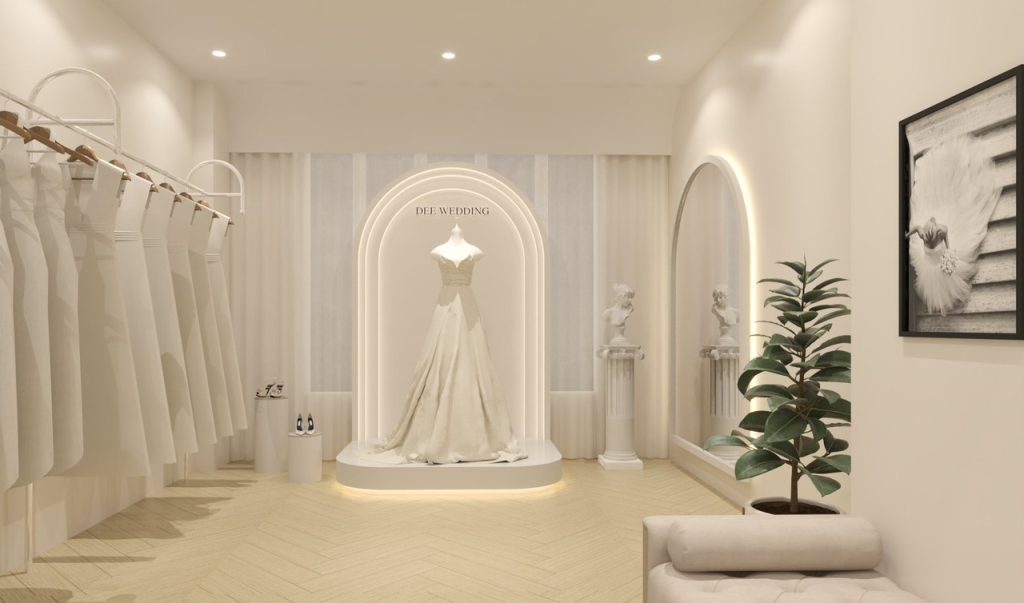 Mẫu Thiết Kế Studio Váy Cưới màu trắng tinh khôi
