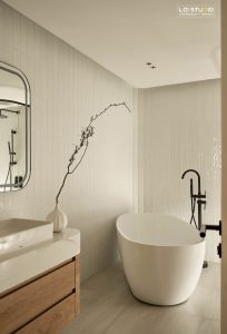 Thiết kế Phòng vệ sinh chung cư phong cách Wabi Sabi sang trọng - Trọng Design