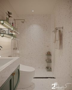 Thiết kế Phòng vệ sinh phong cách Wabi Sabi ở dự án Mizuki Park ở Bình Chánh - Trọng Design