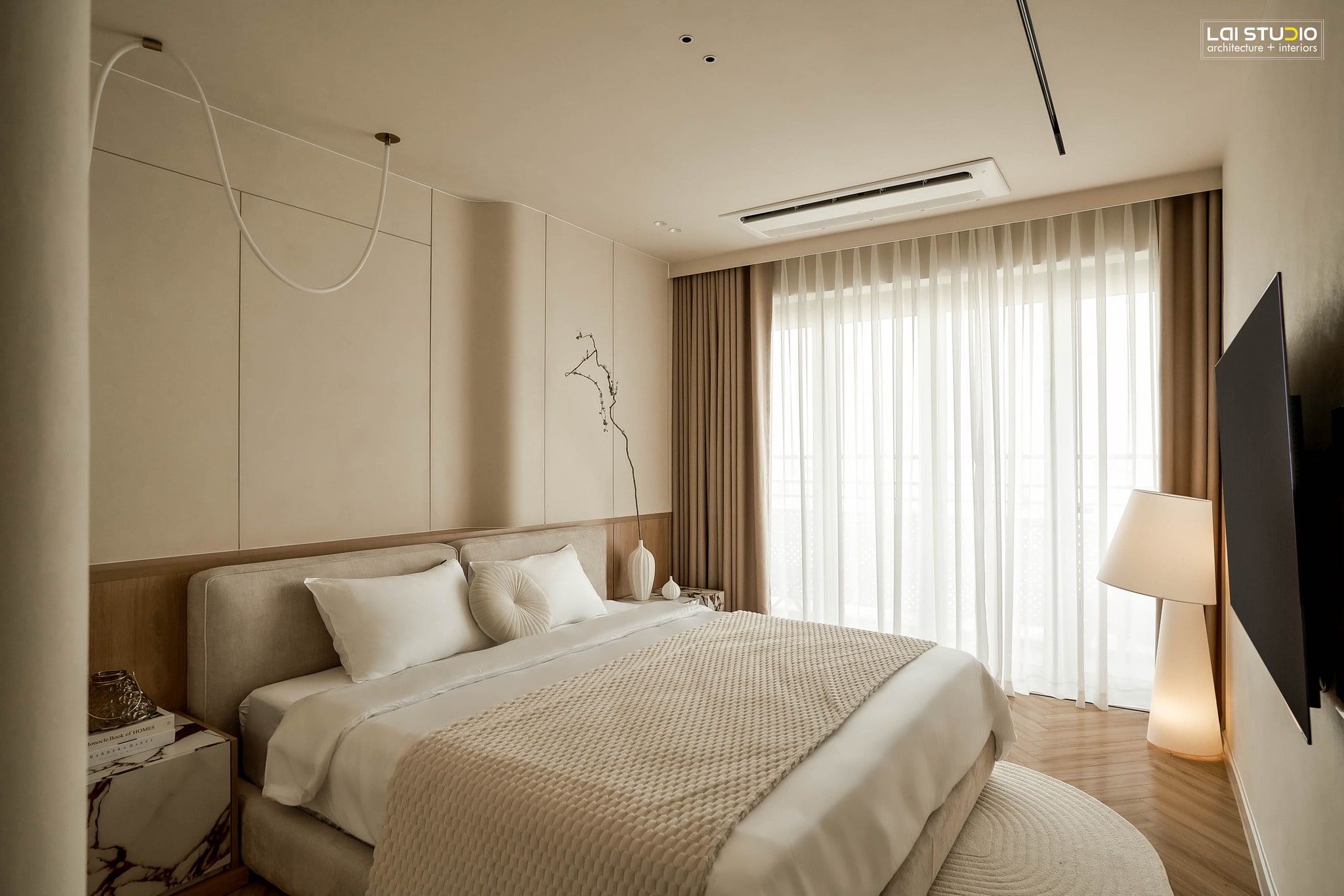 phòng ngủ chung cư phong cách Wabi Sabi - Trọng Design