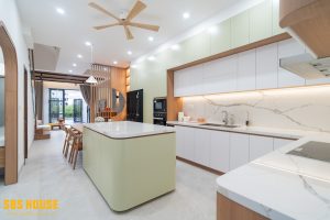 12 Thiết kế thi công đảo bếp nhà phố 3 tầng trọn gói Bình Dương | Trọng Design