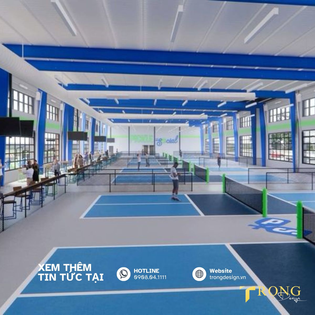 Mẫu thiết kế thi công sân pickleball trọn gói _ Trọng Design