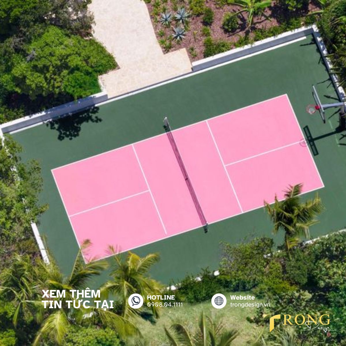 Sân Pickleball mặt sân đỏ như thế nào_ _ Trọng Design
