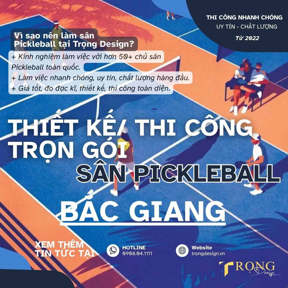 THIẾT KẾ_ THI CÔNG TRỌN GÓI SÂN PICKLEBALL BẮC GIANG _ Trọng Design
