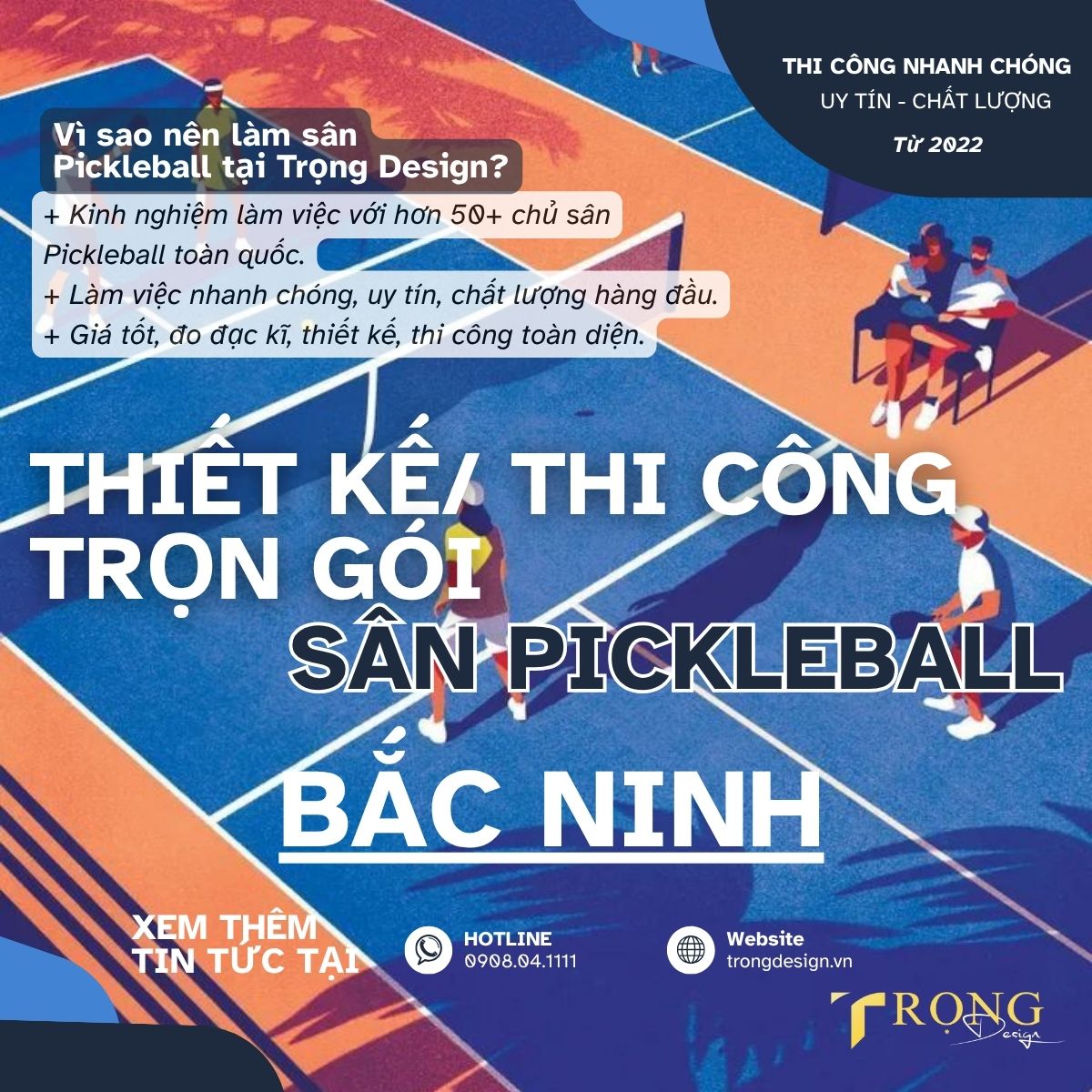 THIẾT KẾ_ THI CÔNG TRỌN GÓI SÂN PICKLEBALL BẮC NINH _ Trọng Design