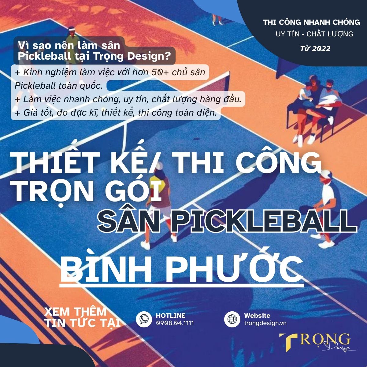 THIẾT KẾ_ THI CÔNG TRỌN GÓI SÂN PICKLEBALL BÌNH PHƯỚC _ Trọng Design