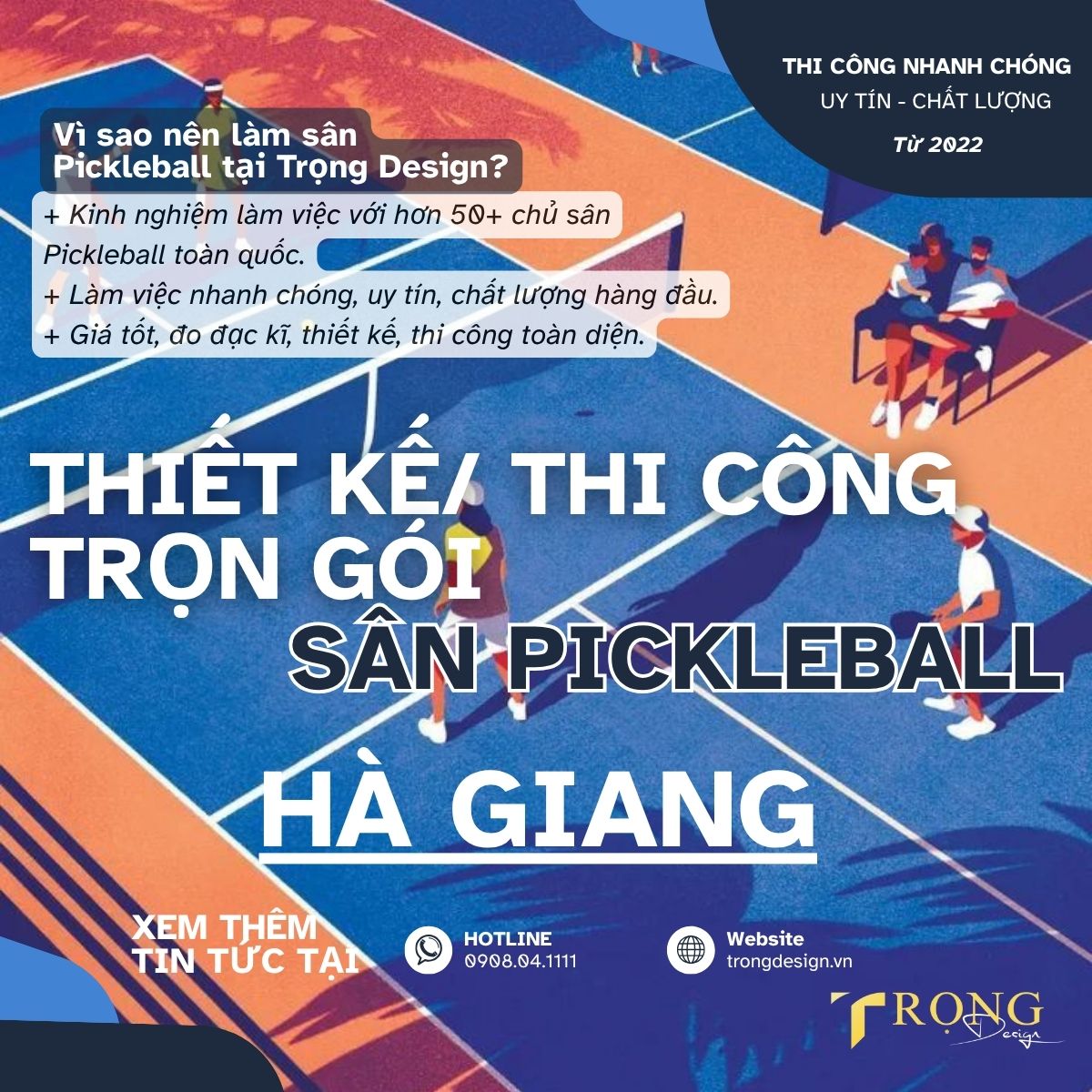 THIẾT KẾ_ THI CÔNG TRỌN GÓI SÂN PICKLEBALL HÀ GIANG _ Trọng Design