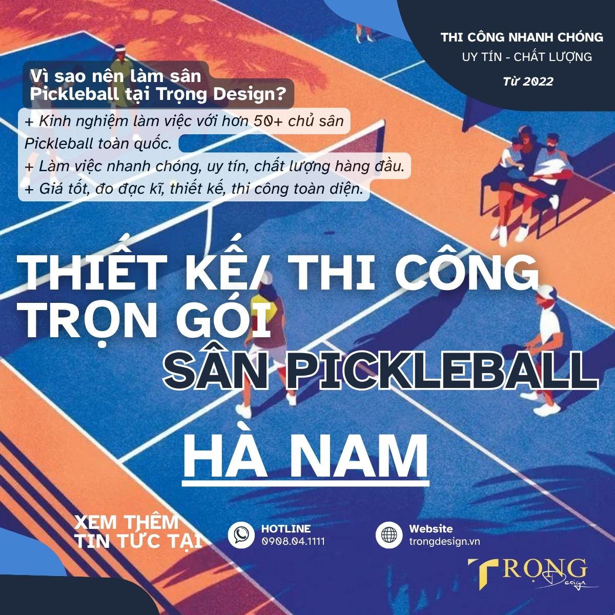 THIẾT KẾ_ THI CÔNG TRỌN GÓI SÂN PICKLEBALL HÀ NAM _ Trọng Design