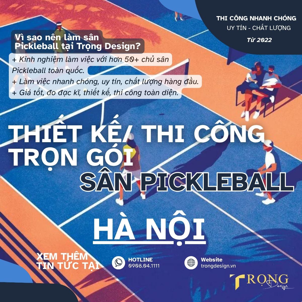 THIẾT KẾ_ THI CÔNG TRỌN GÓI SÂN PICKLEBALL HÀ NỘI _ Trọng Design