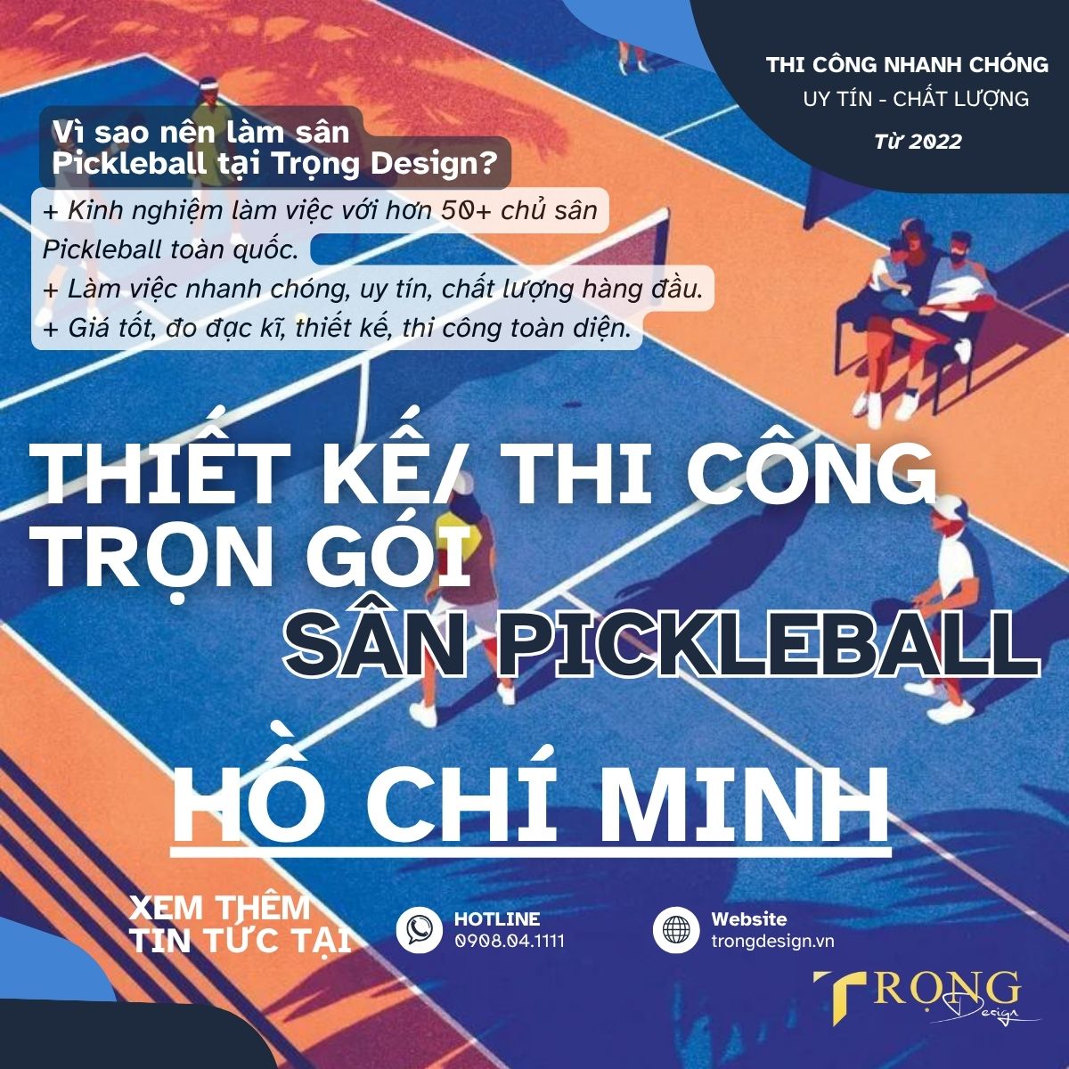 THIẾT KẾ_ THI CÔNG TRỌN GÓI SÂN PICKLEBALL HỒ CHÍ MINH _ Trọng Design