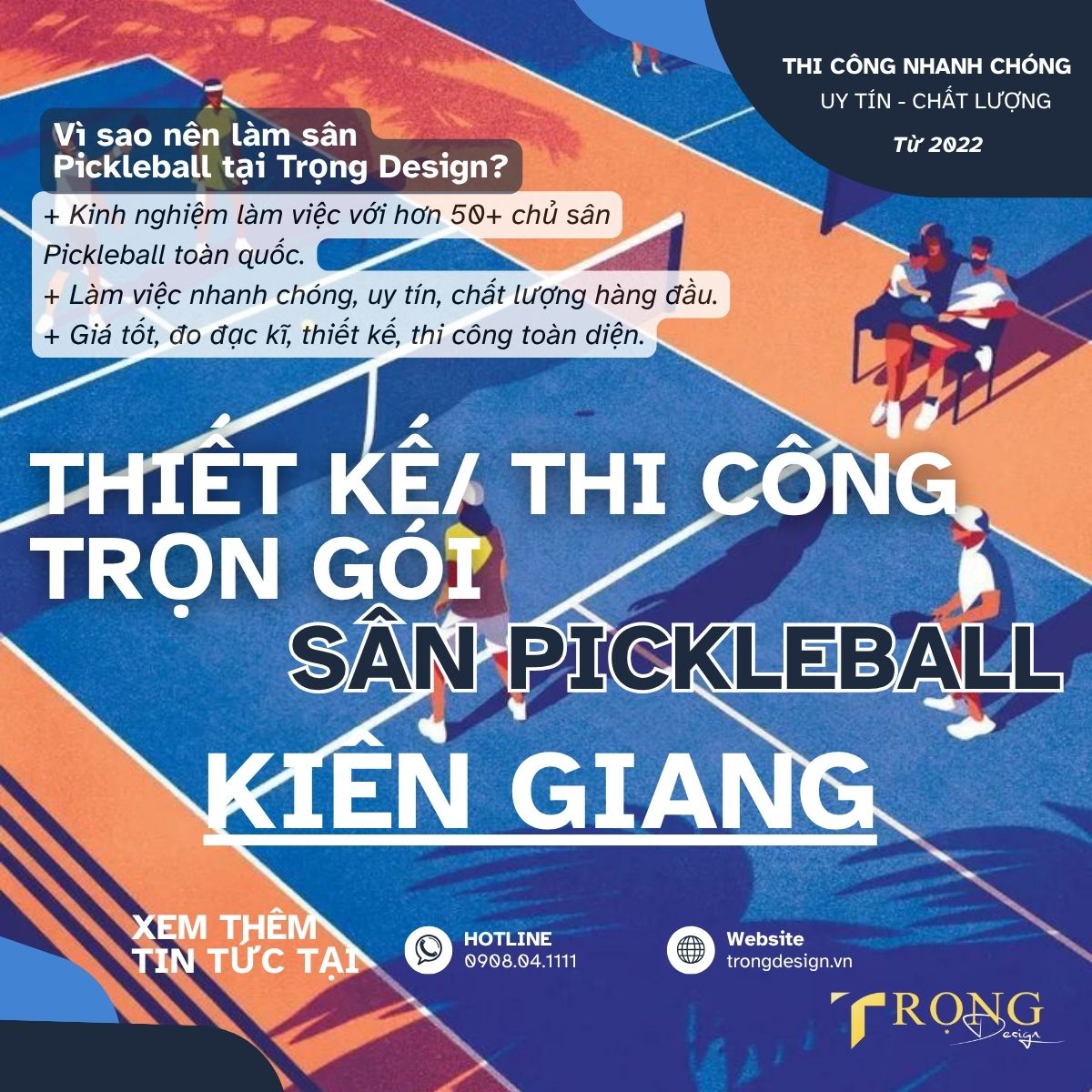 THIẾT KẾ_ THI CÔNG TRỌN GÓI SÂN PICKLEBALL KIÊN GIANG _ Trọng Design