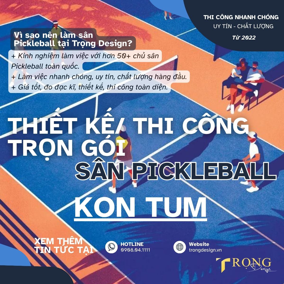THIẾT KẾ_ THI CÔNG TRỌN GÓI SÂN PICKLEBALL KON TUM _ Trọng Design