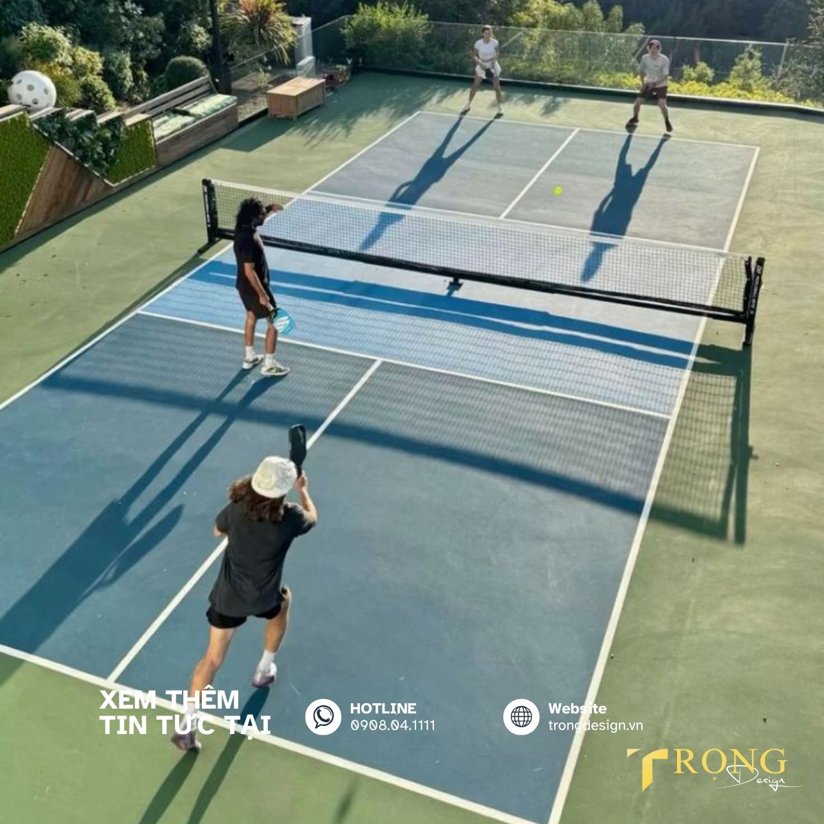 Thi công sân Pickleball ngoài trời giá bao nhiêu_ _ Trọng Design