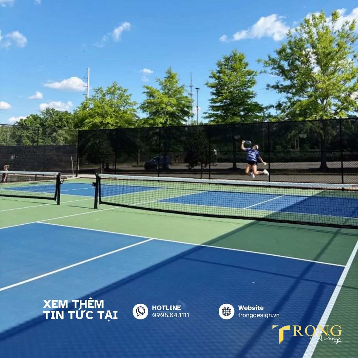 Thiết kế sân pickle ball ngoài trời giá tốt _ Trọng Design