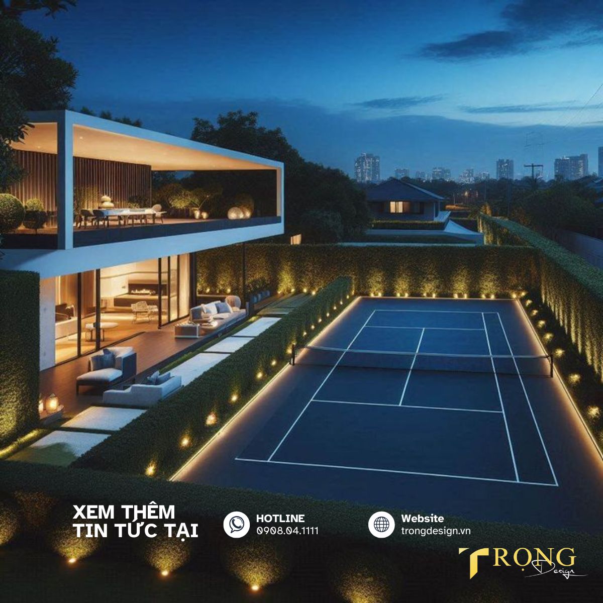 Tư vấn xây dựng sân Pickleball trong biệt thự villa _ Trọng Design