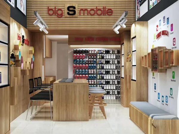 Mẫu Thiết kế cửa hàng điện thoại big S mobile