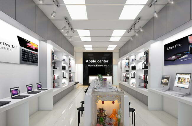 Mẫu cửa hàng điện thoại "Apple Center" của Anh Kiên