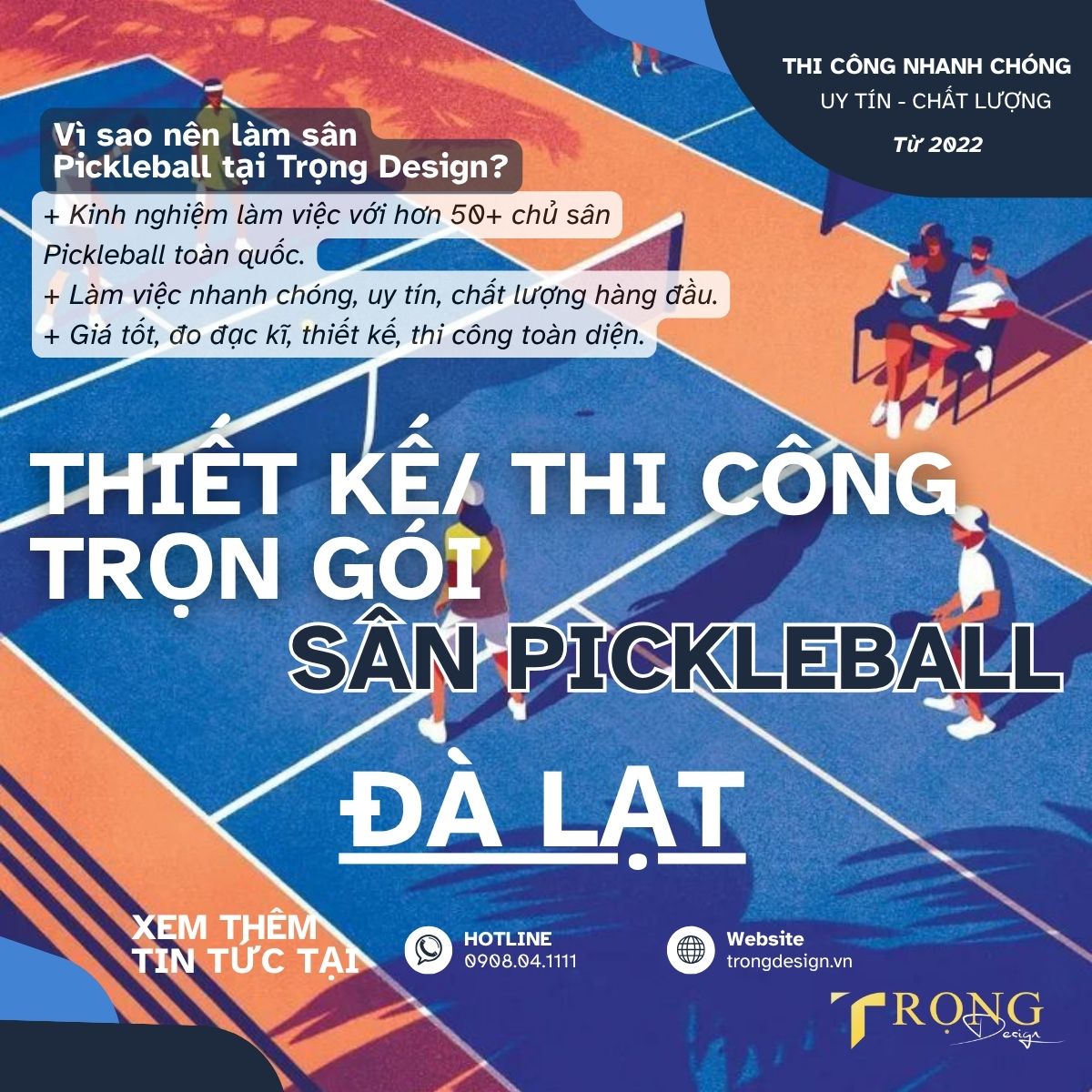 THIẾT KẾ_ THI CÔNG TRỌN GÓI SÂN PICKLEBALL ĐÀ LẠT _ Trọng Design
