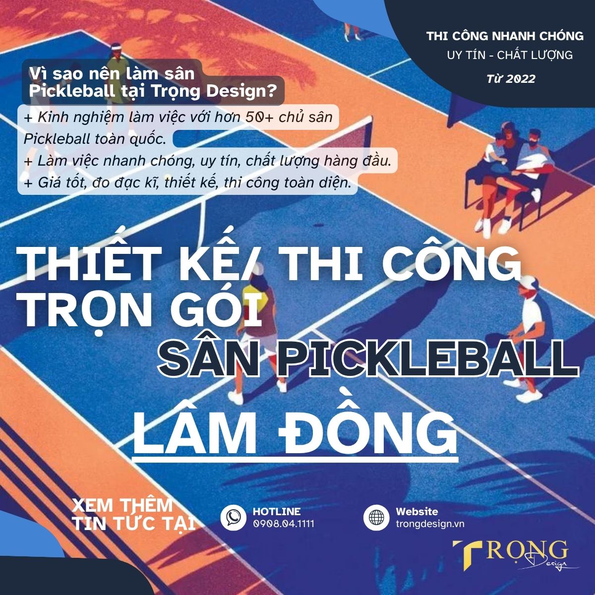 THIẾT KẾ_ THI CÔNG TRỌN GÓI SÂN PICKLEBALL LÂM ĐỒNG _ Trọng Design