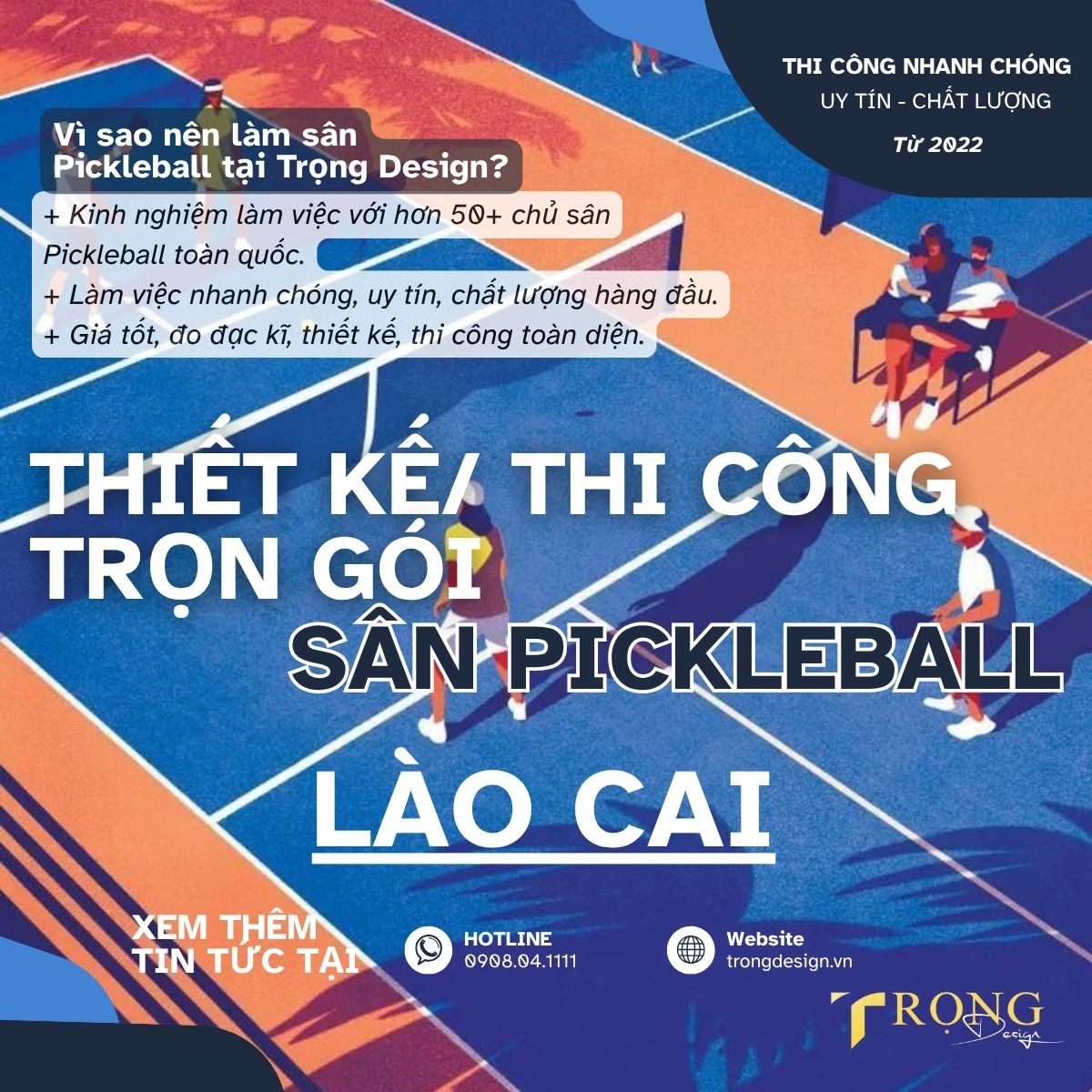 THIẾT KẾ_ THI CÔNG TRỌN GÓI SÂN PICKLEBALL LÀO CAI _ Trọng Design