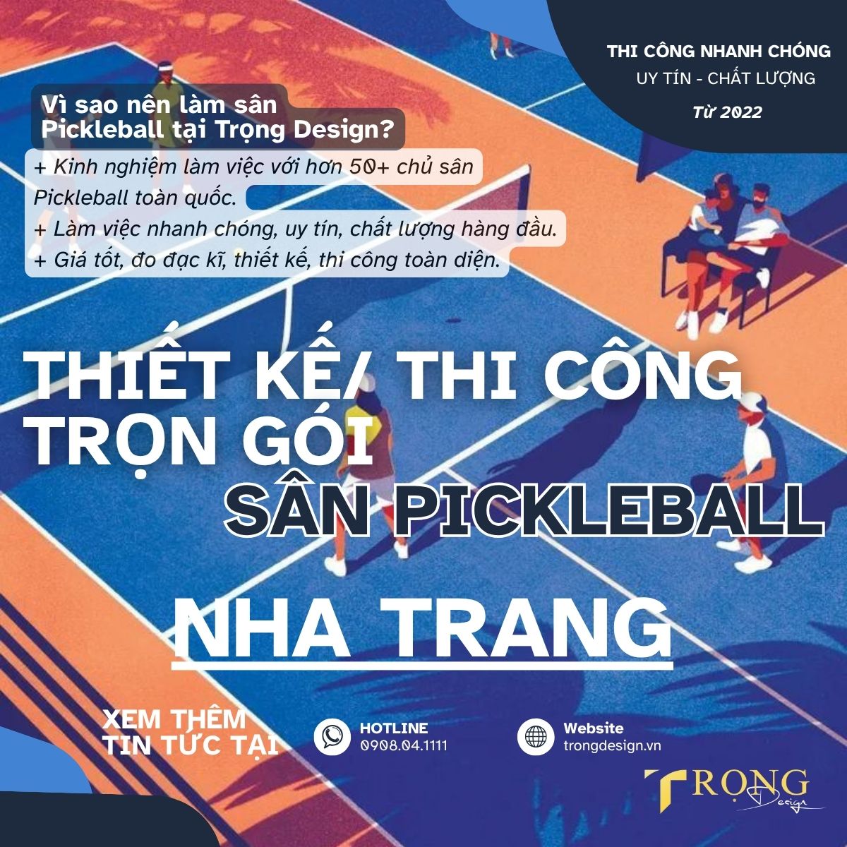 THIẾT KẾ_ THI CÔNG TRỌN GÓI SÂN PICKLEBALL NHA TRANG _ Trọng Design
