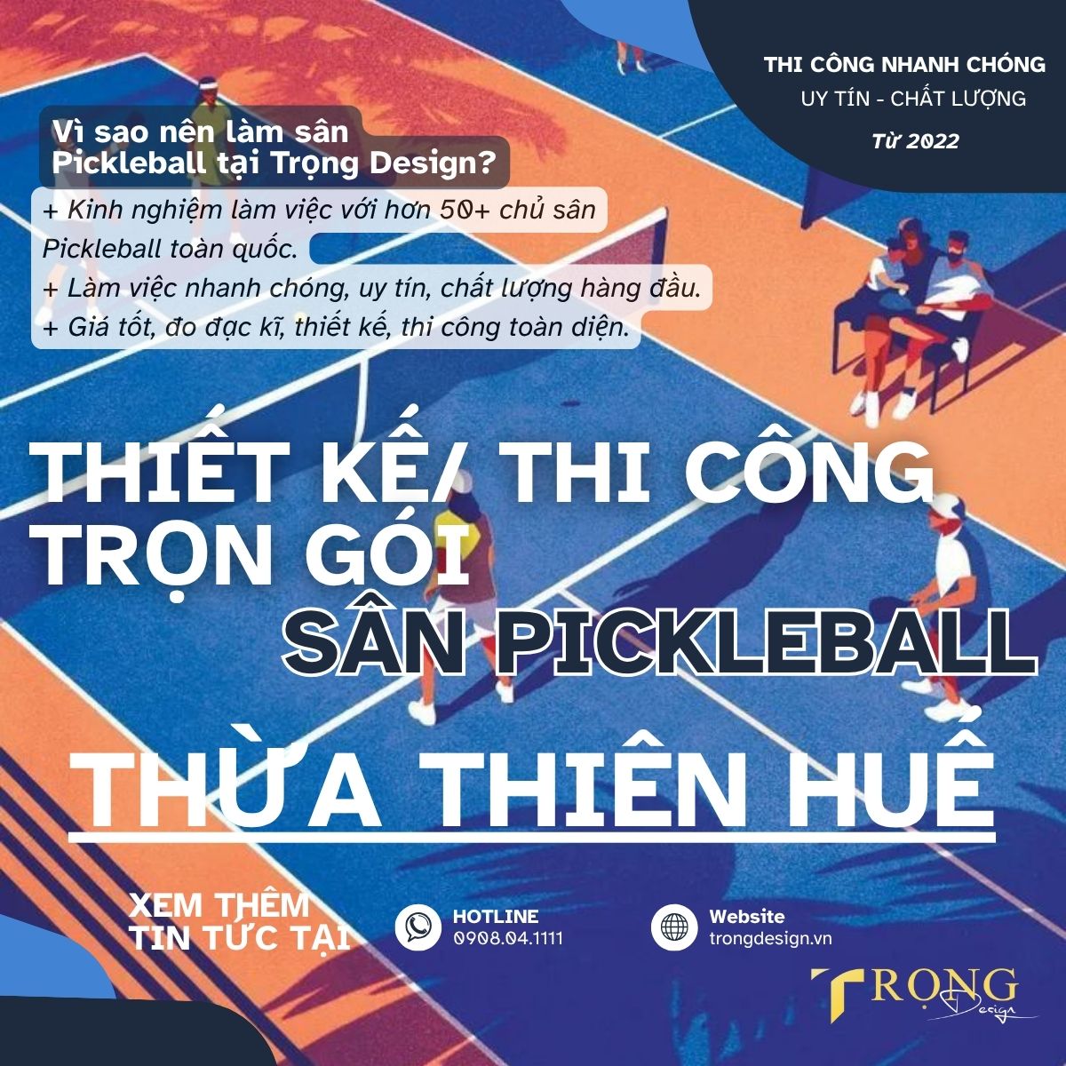THIẾT KẾ_ THI CÔNG TRỌN GÓI SÂN PICKLEBALL THỪA THIÊN HUẾ _ Trọng Design