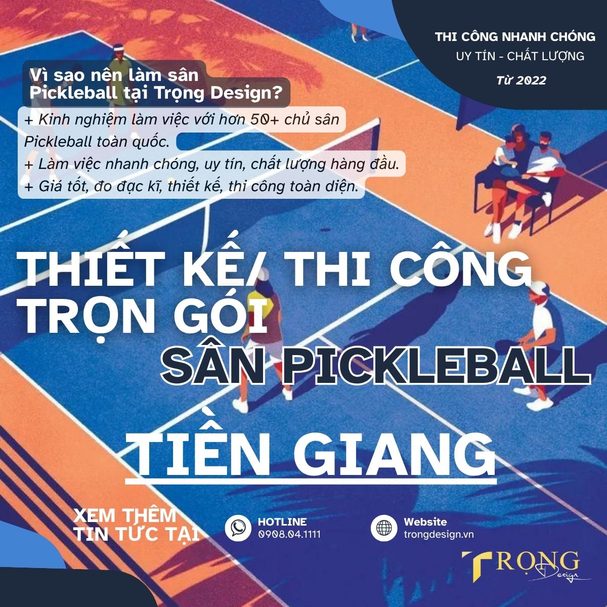 THIẾT KẾ_ THI CÔNG TRỌN GÓI SÂN PICKLEBALL TIỀN GIANG_ Trọng Design