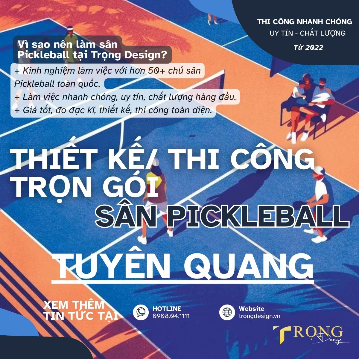 THIẾT KẾ_ THI CÔNG TRỌN GÓI SÂN PICKLEBALL TUYÊN QUANG_ Trọng Design