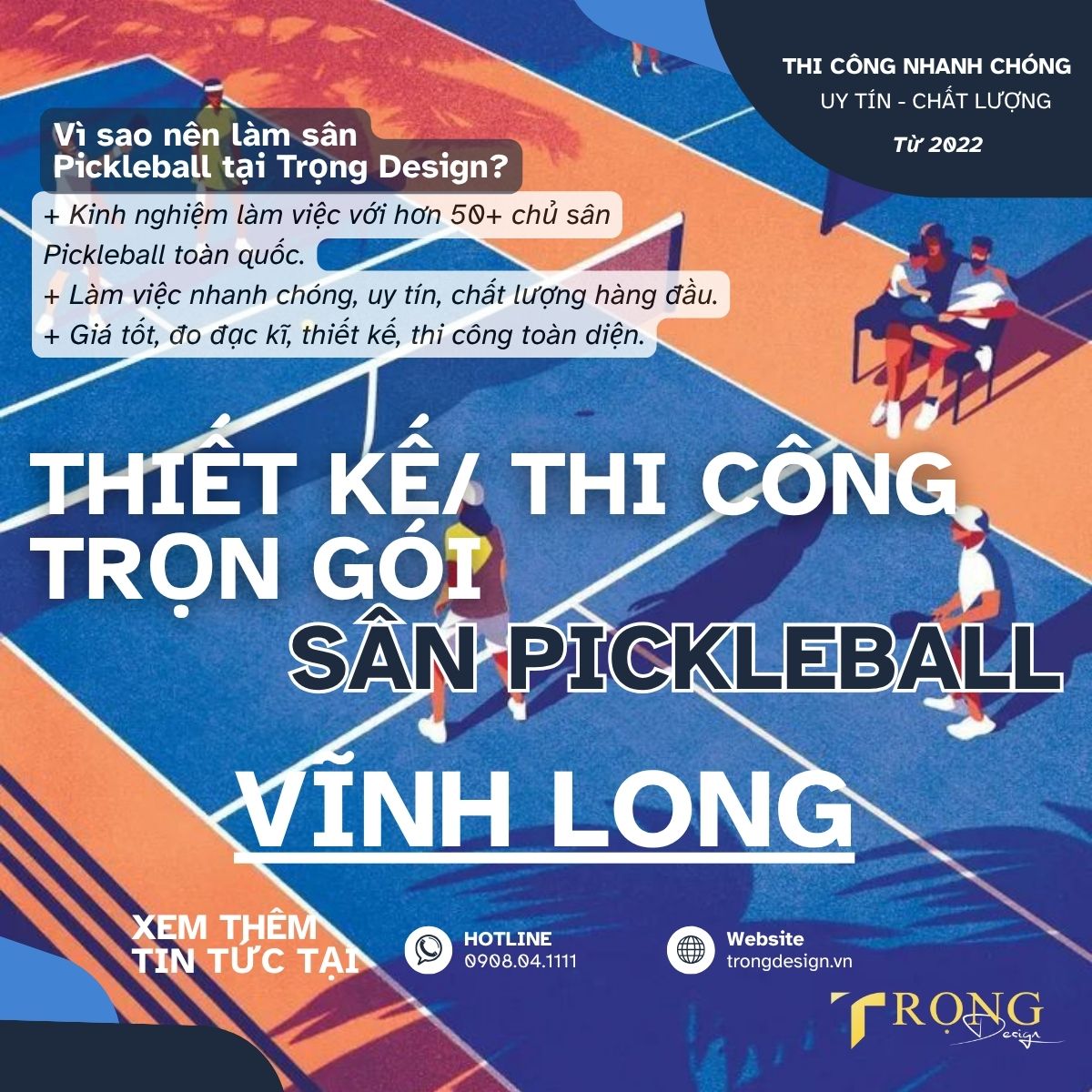 THIẾT KẾ_ THI CÔNG TRỌN GÓI SÂN PICKLEBALL VĨNH LONG_ Trọng Design