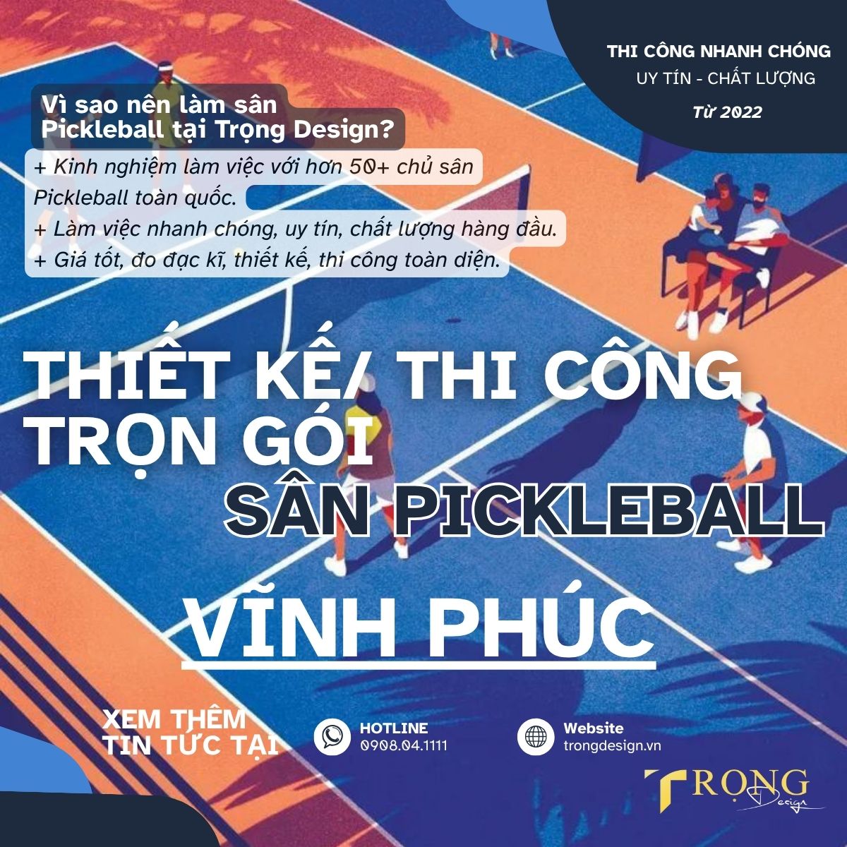 THIẾT KẾ_ THI CÔNG TRỌN GÓI SÂN PICKLEBALL VĨNH PHÚC_ Trọng Design