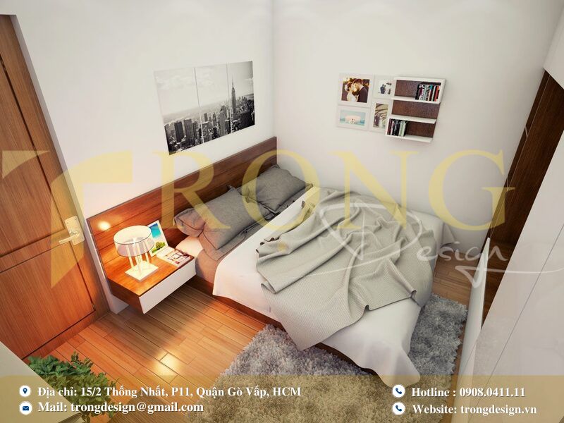 Mẫu thiết kế cho phòng ngủ 3m²