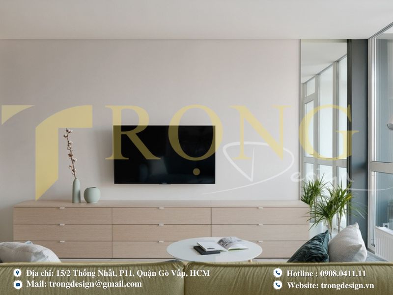 Tivi được đặt để gọn gàng