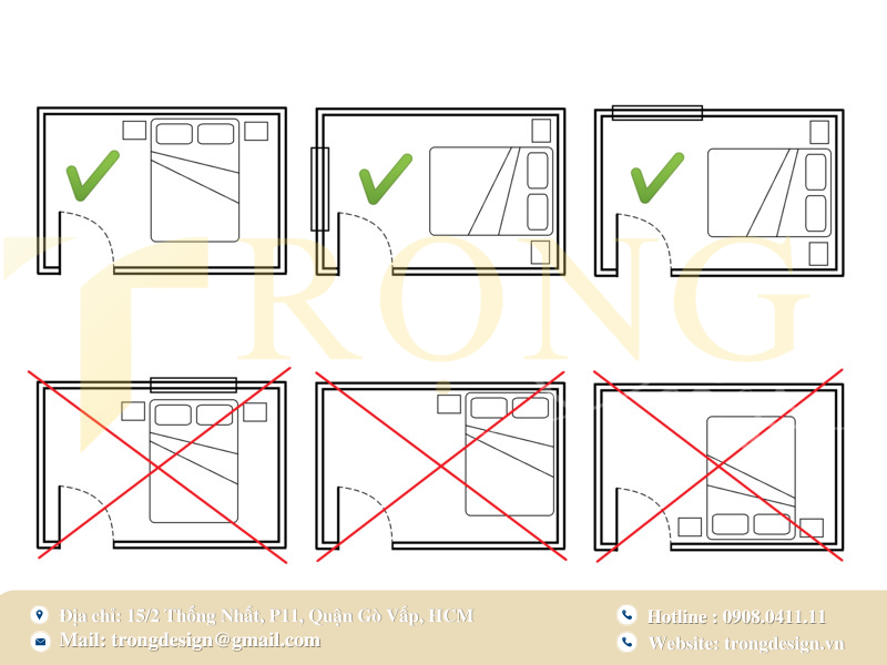 Vị trí đặt giường ngủ hợp phong thủy