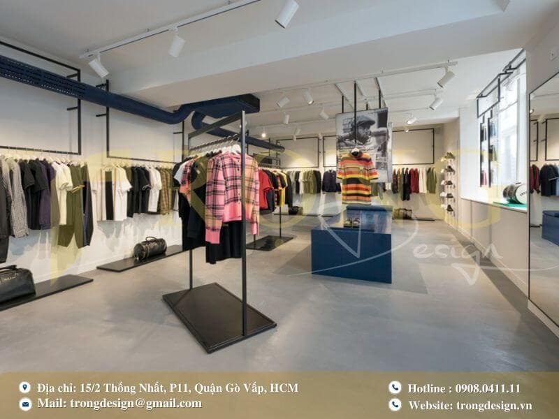 Mẫu shop thời trang quận 5 với phong cách tối giản hiện đại