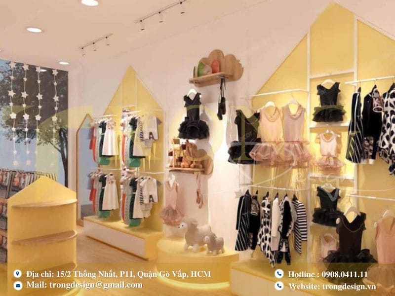 Thiết kế shop thời trang trẻ em dễ thương, sinh động